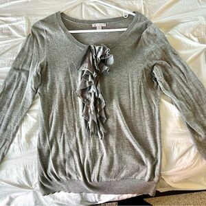 Elegant Gray Ruffle Top